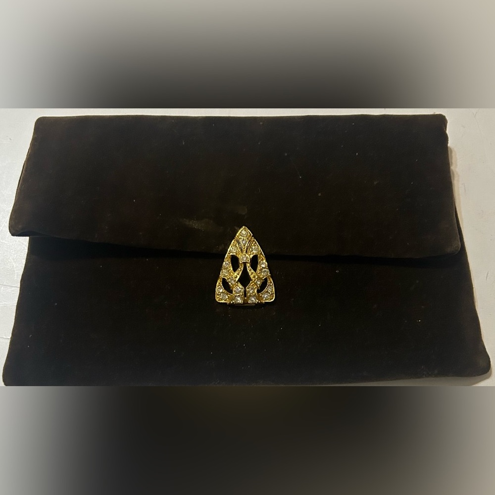 Brown vintage velvet Clutch Bag